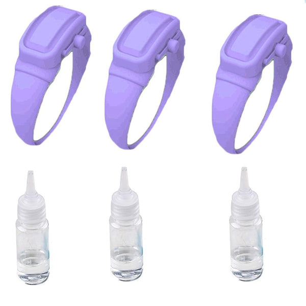 Hand Sanitizer Dispensing Silicone Wristband/Bracelet-3 pieces/ pack