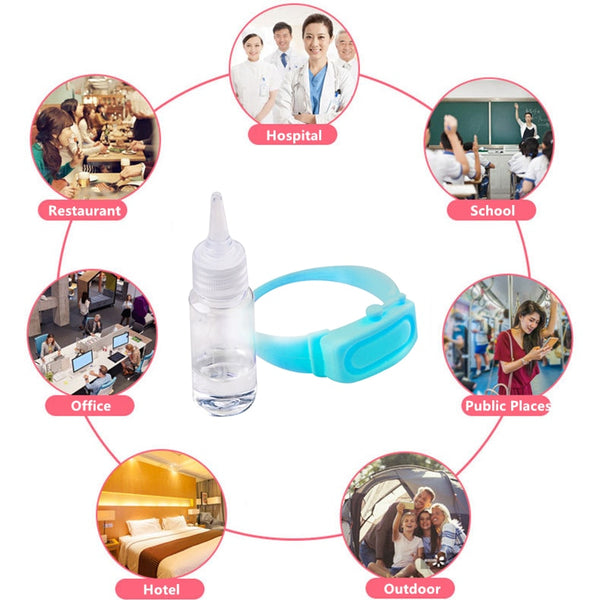 Hand Sanitizer Silicone  Wristband  With A Refilling Bottle