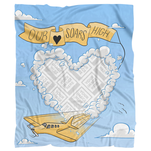 Valentine's Day Our Love Soars High Personalized Photo Blanket-Upload a Photo