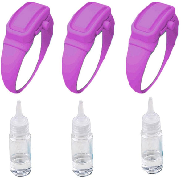 Hand Sanitizer Dispensing Silicone Wristband/Bracelet-3 pieces/ pack