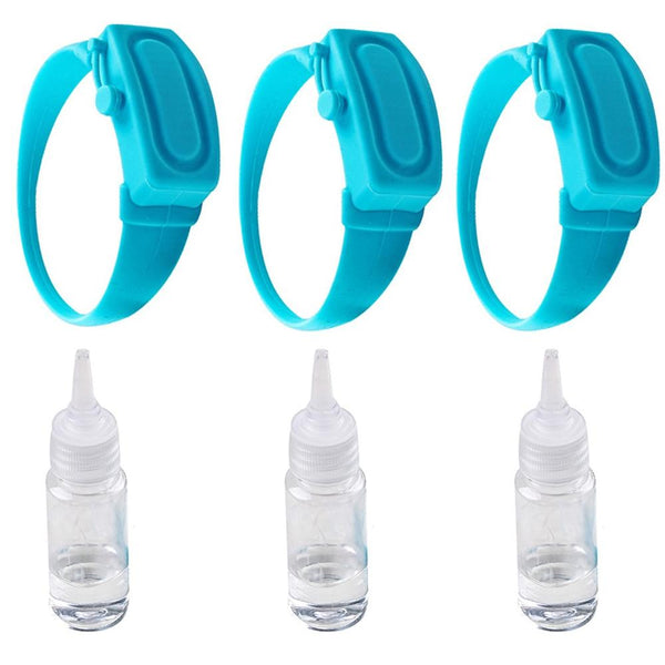 Hand Sanitizer Dispensing Silicone Wristband/Bracelet-3 pieces/ pack