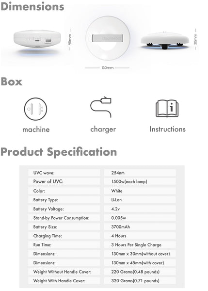 Original Bacteria Killing Robot CleanseBot World's First Bacteria Killing Robot For Home and Travel UV Sterilizers Mite Killer