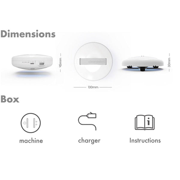 Original Bacteria Killing Robot CleanseBot World's First Bacteria Killing Robot For Home and Travel UV Sterilizers Mite Killer